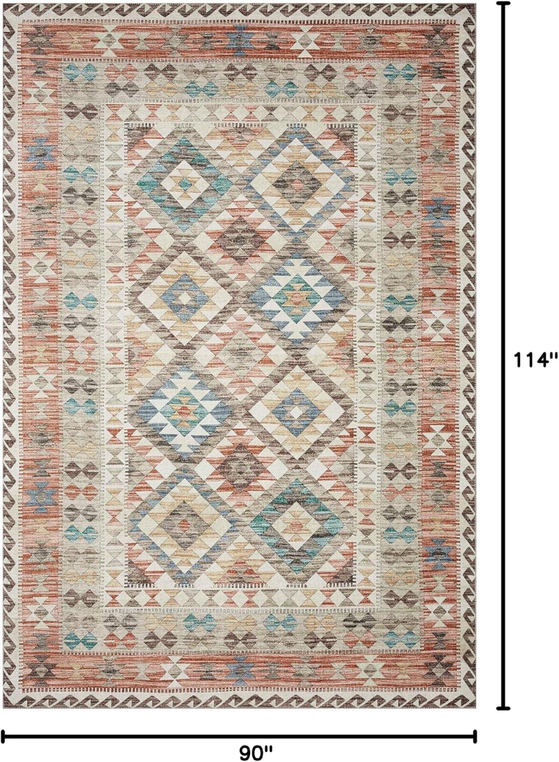image:imageLoloi Zion Collection ZIO05 RedMulti 76 x 96 Area RugIvory Multi