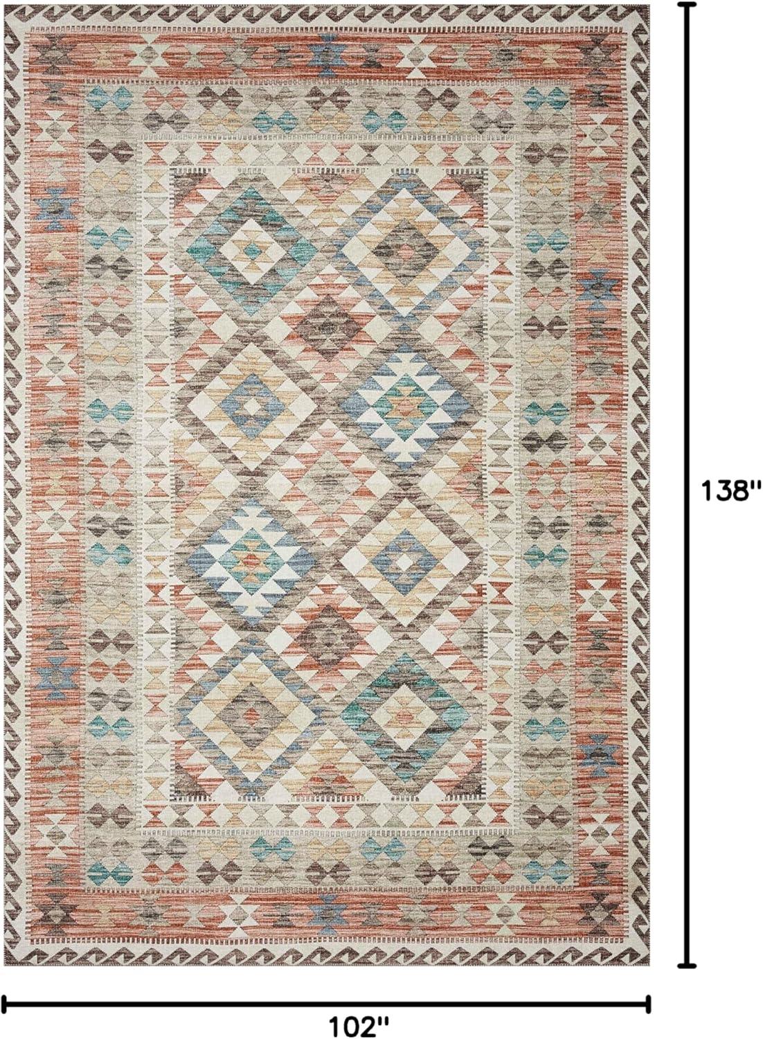 image:imageLoloi Zion Collection ZIO05 RedMulti 76 x 96 Area RugIvory Multi