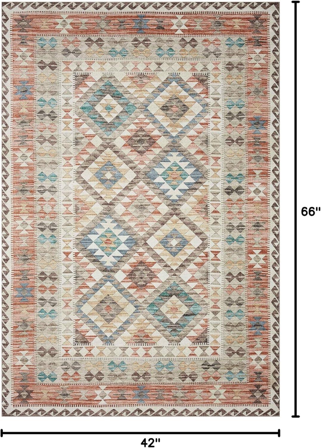 image:imageLoloi Zion Collection ZIO05 RedMulti 76 x 96 Area RugIvory Multi