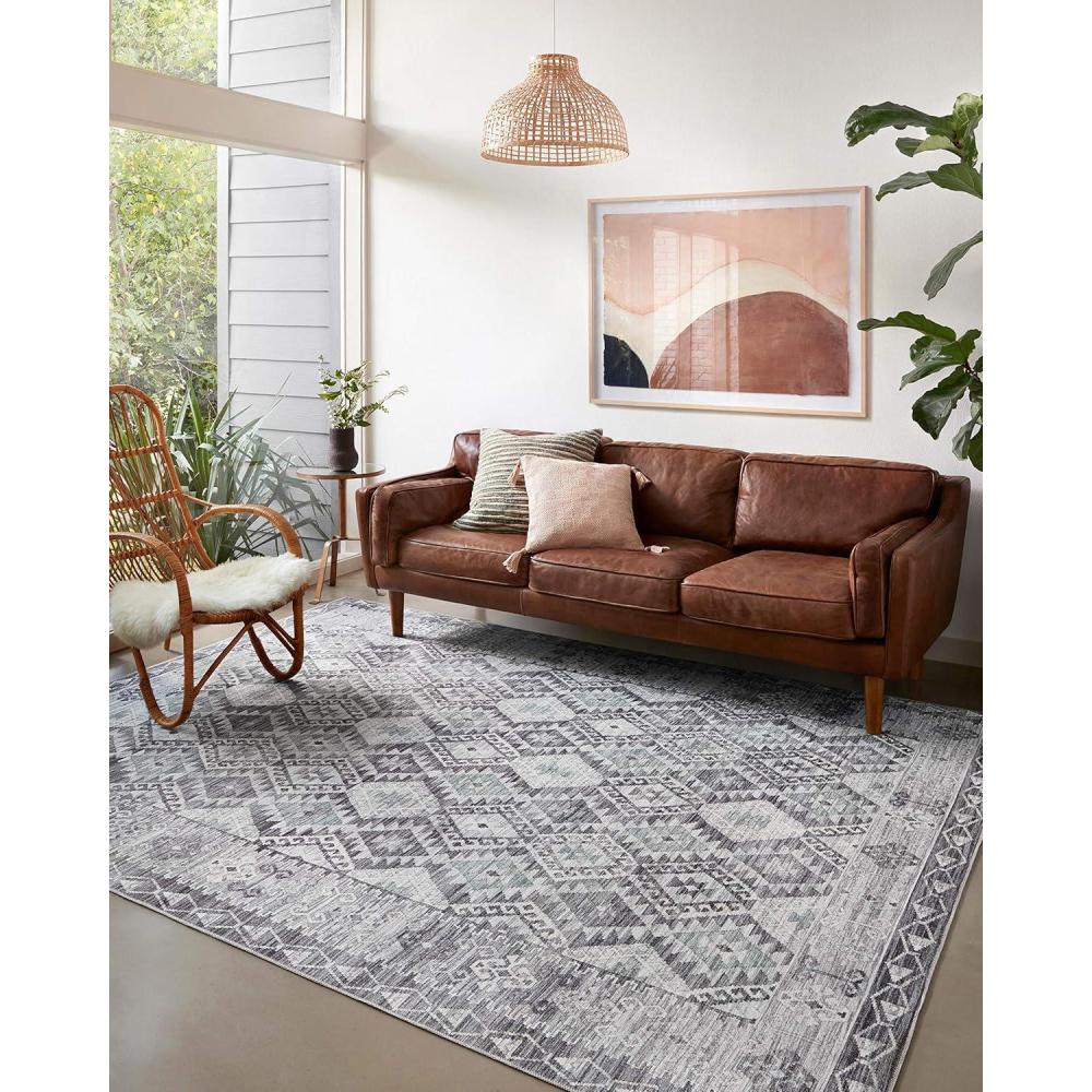 image:imageLoloi Zion Collection ZIO05 RedMulti 76 x 96 Area RugCharcoal Slate