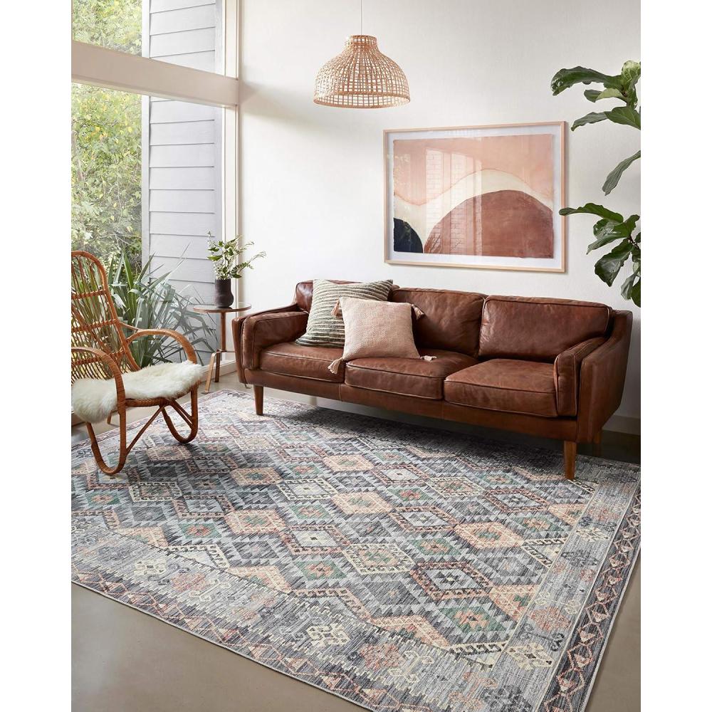 image:imageLoloi Zion Collection ZIO05 RedMulti 76 x 96 Area RugGrey Multi