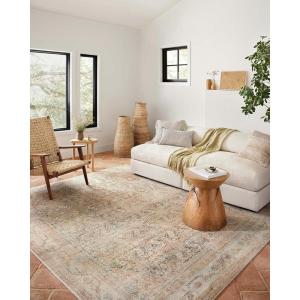 Loloi Adrian Collection ADR-06 Ocean/Clay 8′-6″ x 11′-6″, .19″ Thick Area Rug(Natural / Apricot)