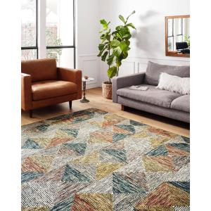 Loloi II Spectrum Collection SPE-01 Ivory/Multi 5′-0″ x 7′-6″ Area Rug(Lagoon / Spice)