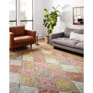 Loloi II Spectrum Collection SPE-01 Ivory/Multi 5′-0″ x 7′-6″ Area Rug(Turquoise / Fiesta)