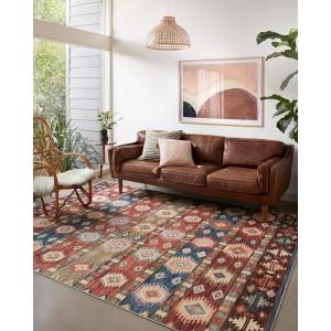 Loloi Zion Collection ZIO-05 Red/Multi 7′-6″ x 9′-6″ Area Rug(Fiesta / Multi)