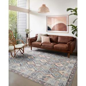 Loloi Zion Collection ZIO-05 Red/Multi 7′-6″ x 9′-6″ Area Rug(Grey / Multi)