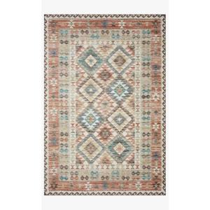 Loloi Zion Collection ZIO-05 Red/Multi 7′-6″ x 9′-6″ Area Rug(Ivory / Multi)