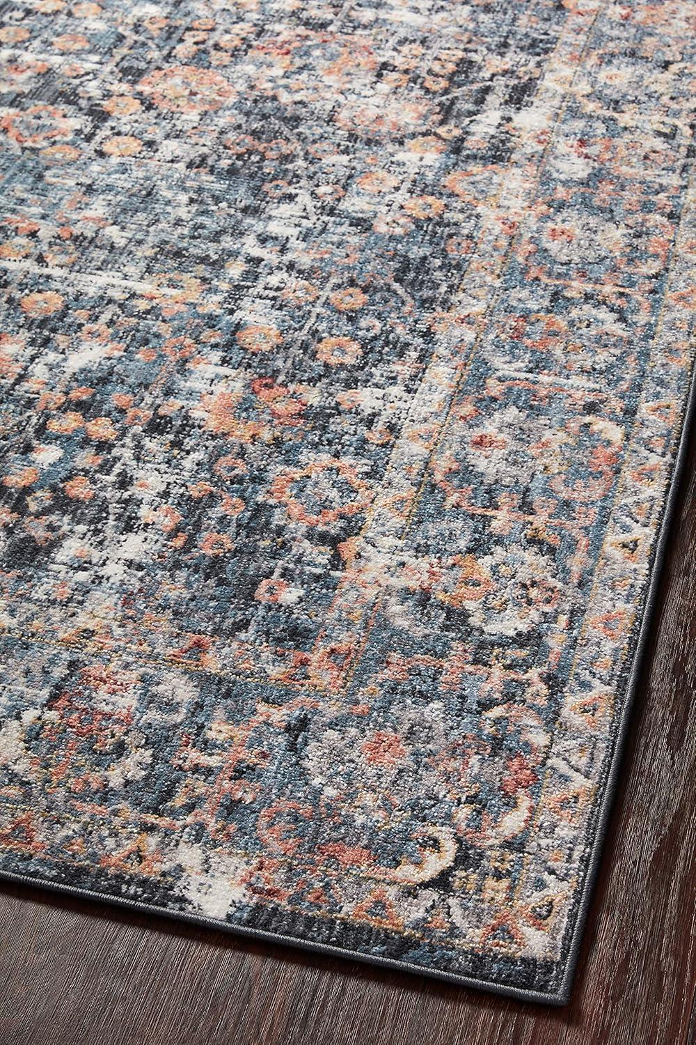 image:imageLoloi Cassandra Collection CSN02 CharcoalGold 93 x 13 Area RugBlue Multi