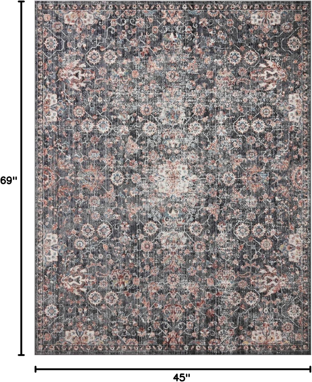 image:imageLoloi Cassandra Collection CSN02 CharcoalGold 93 x 13 Area RugCharcoal Rust