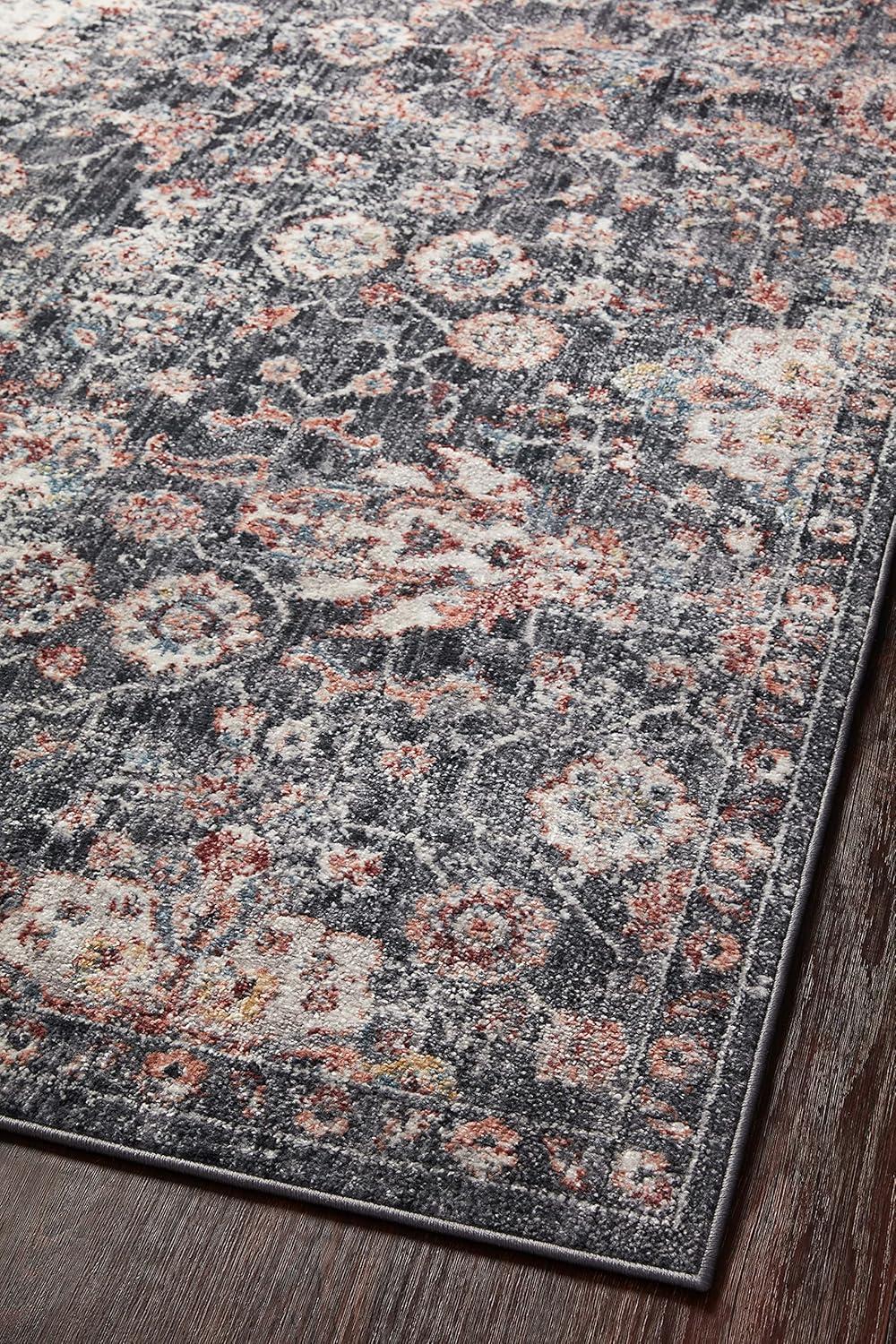 image:imageLoloi Cassandra Collection CSN02 CharcoalGold 93 x 13 Area RugCharcoal Rust