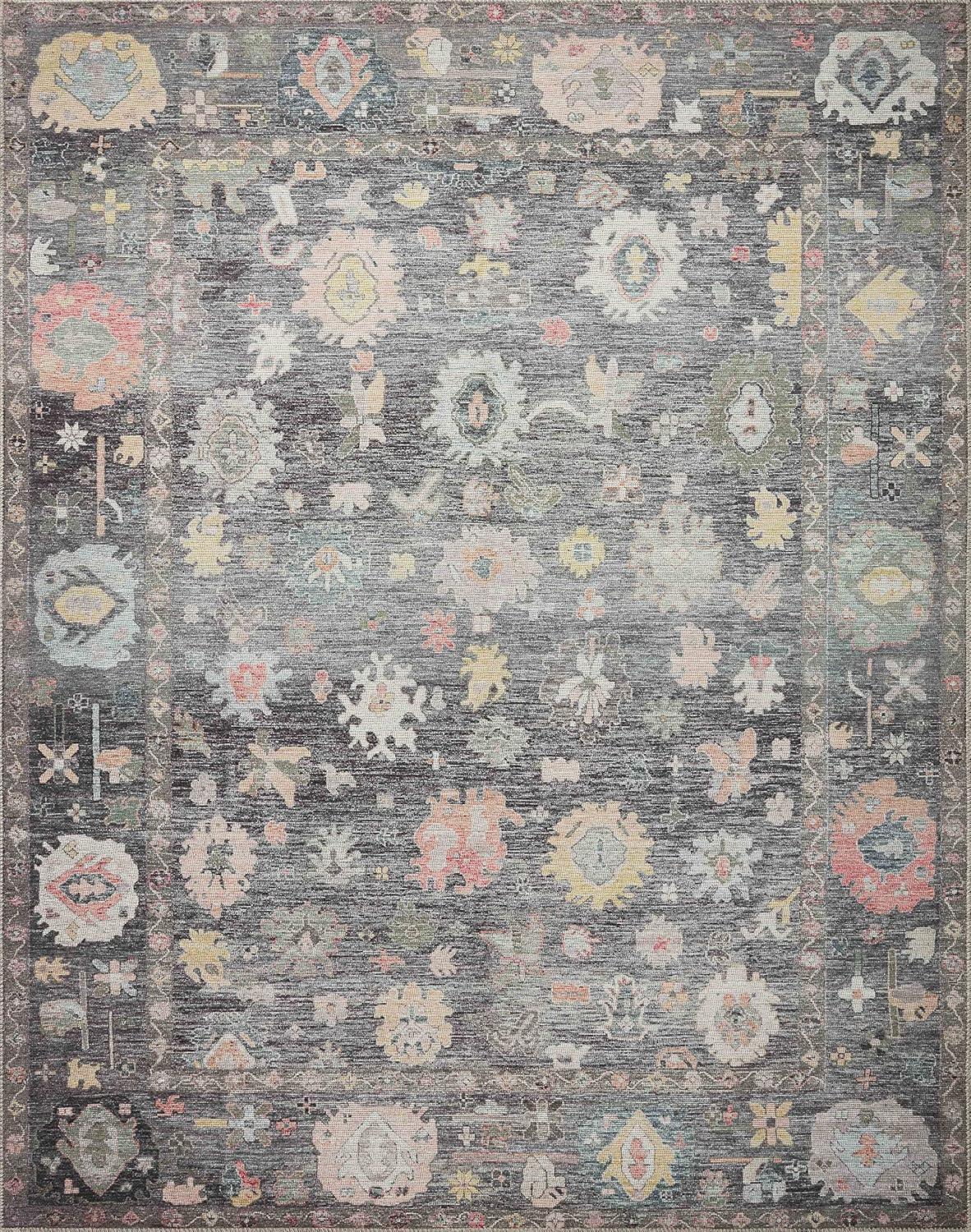 image:imageLoloi Elysium Collection ELY02 GraphiteMulti 76 x 96 Area RugCharcoal Multi