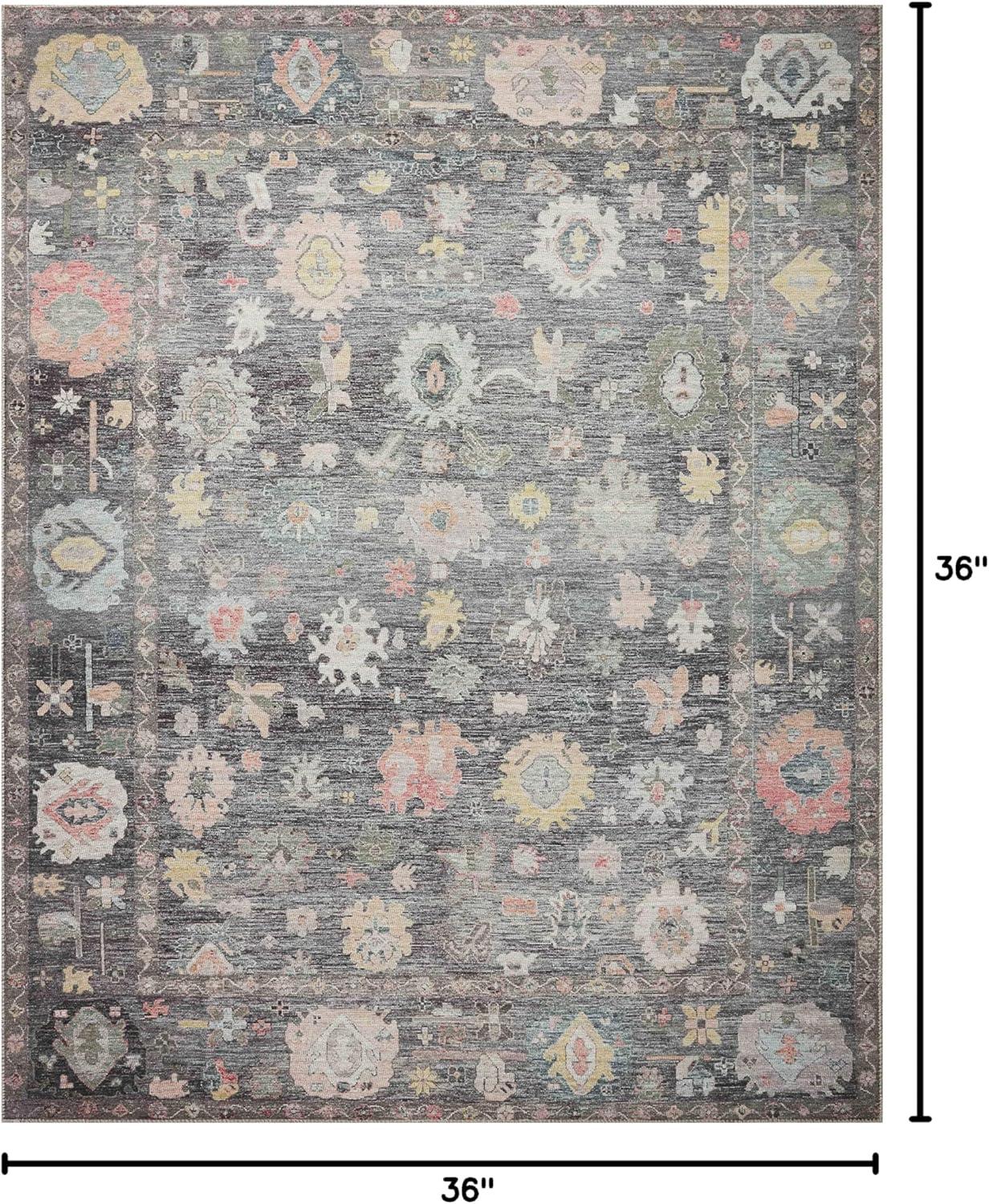 image:imageLoloi Elysium Collection ELY02 GraphiteMulti 76 x 96 Area RugCharcoal Multi