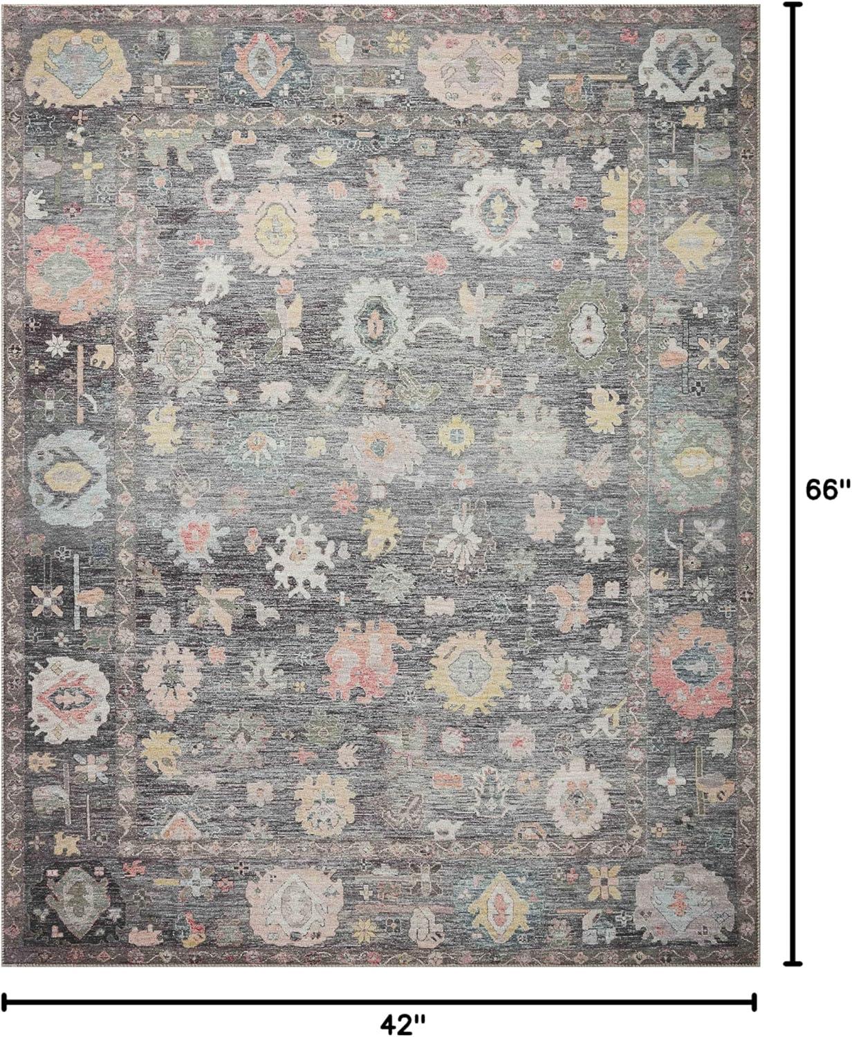 image:imageLoloi Elysium Collection ELY02 GraphiteMulti 76 x 96 Area RugCharcoal Multi