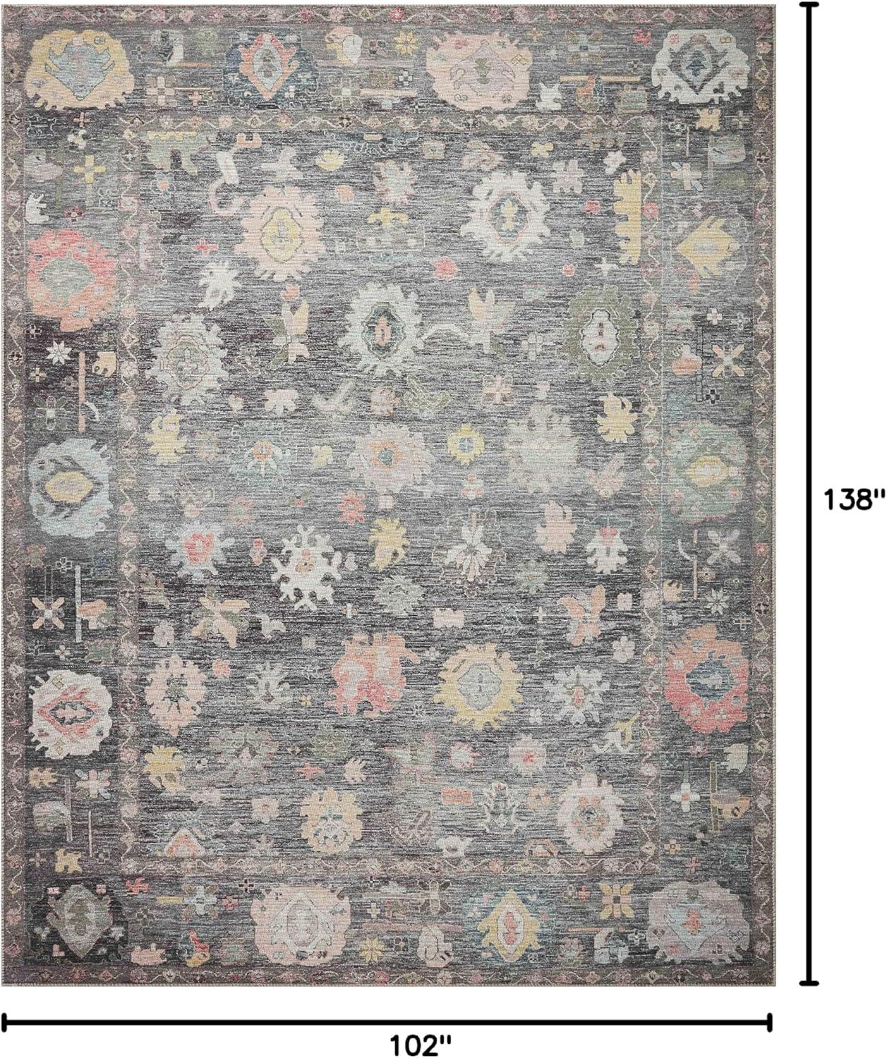 image:imageLoloi Elysium Collection ELY02 GraphiteMulti 76 x 96 Area RugCharcoal Multi