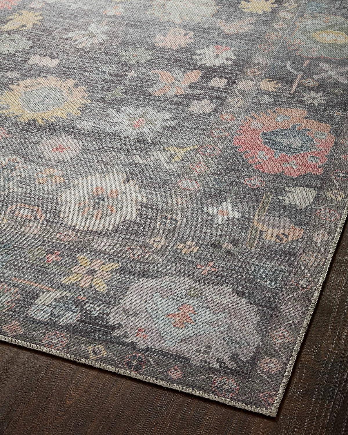 image:imageLoloi Elysium Collection ELY02 GraphiteMulti 76 x 96 Area RugCharcoal Multi