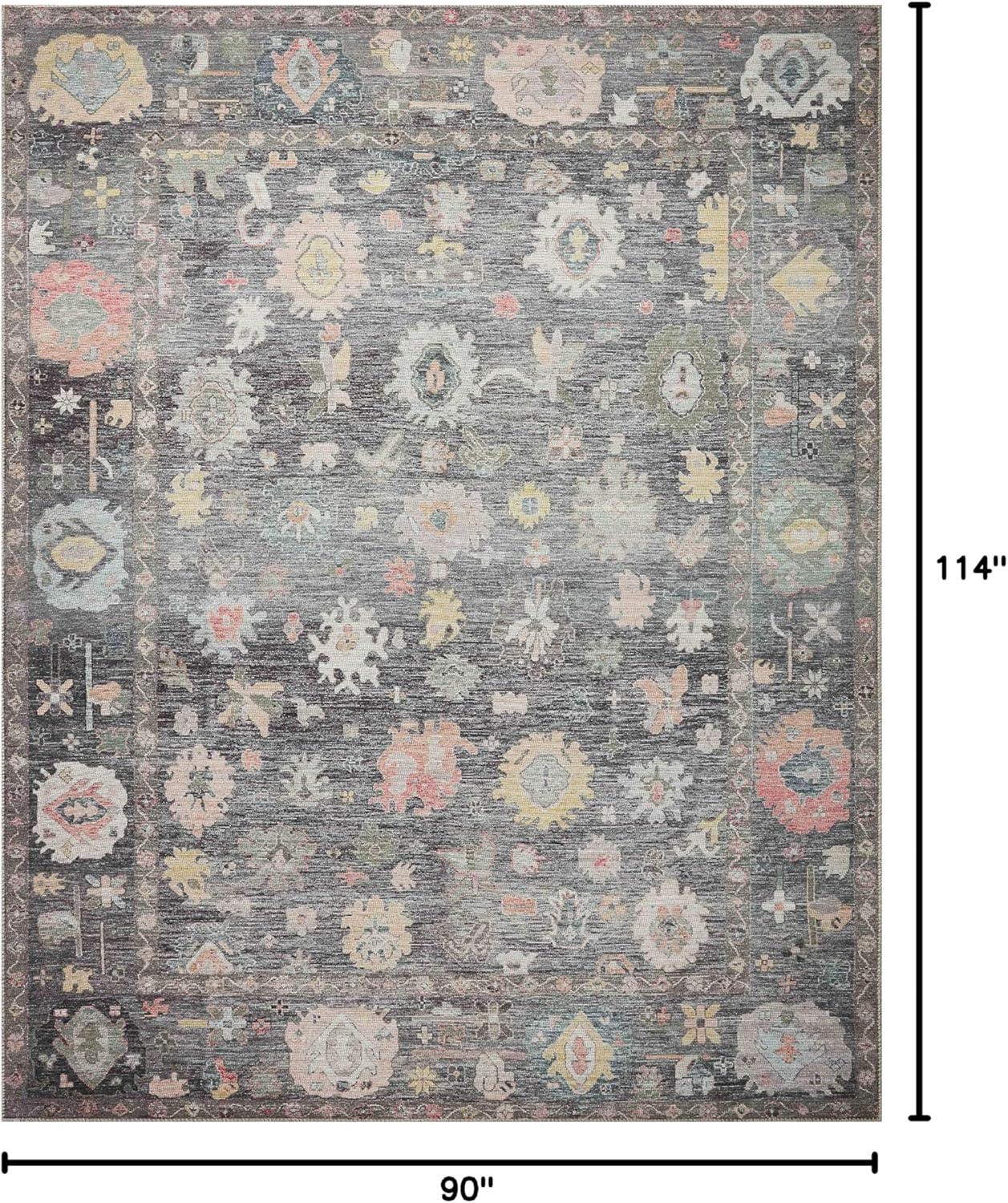 image:imageLoloi Elysium Collection ELY02 GraphiteMulti 76 x 96 Area RugCharcoal Multi