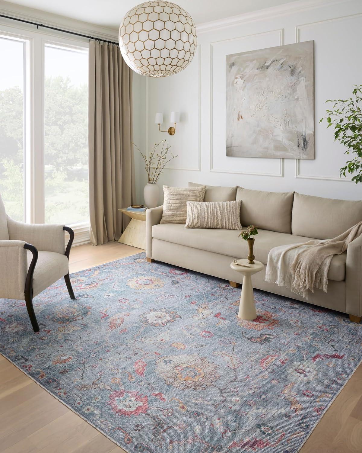 image:imageLoloi Elysium Collection ELY02 GraphiteMulti 76 x 96 Area RugDenim Multi