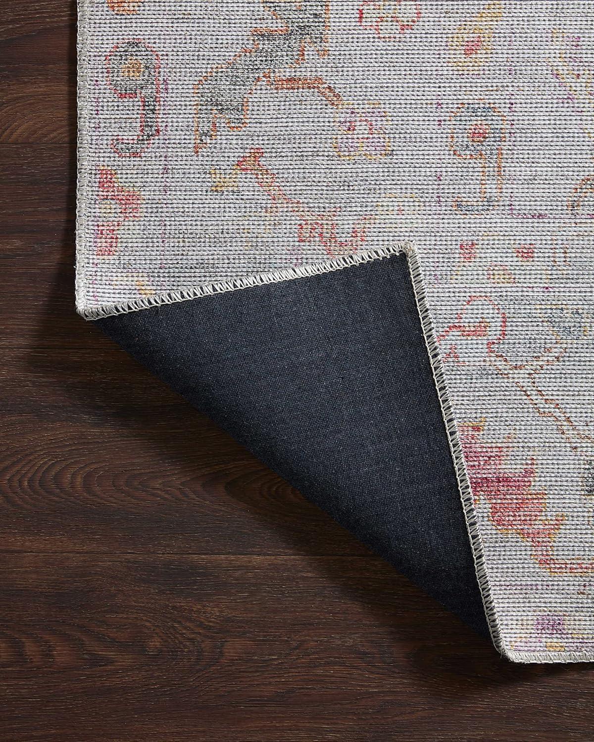 image:imageLoloi Elysium Collection ELY02 GraphiteMulti 76 x 96 Area RugSilver Multi
