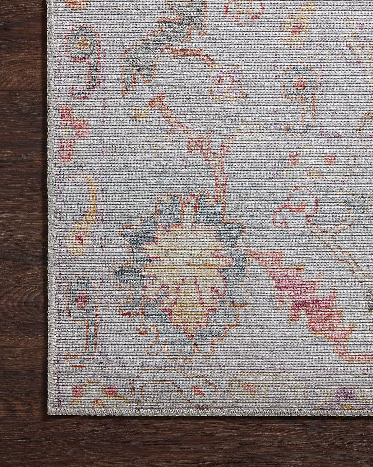 image:imageLoloi Elysium Collection ELY02 GraphiteMulti 76 x 96 Area RugSilver Multi