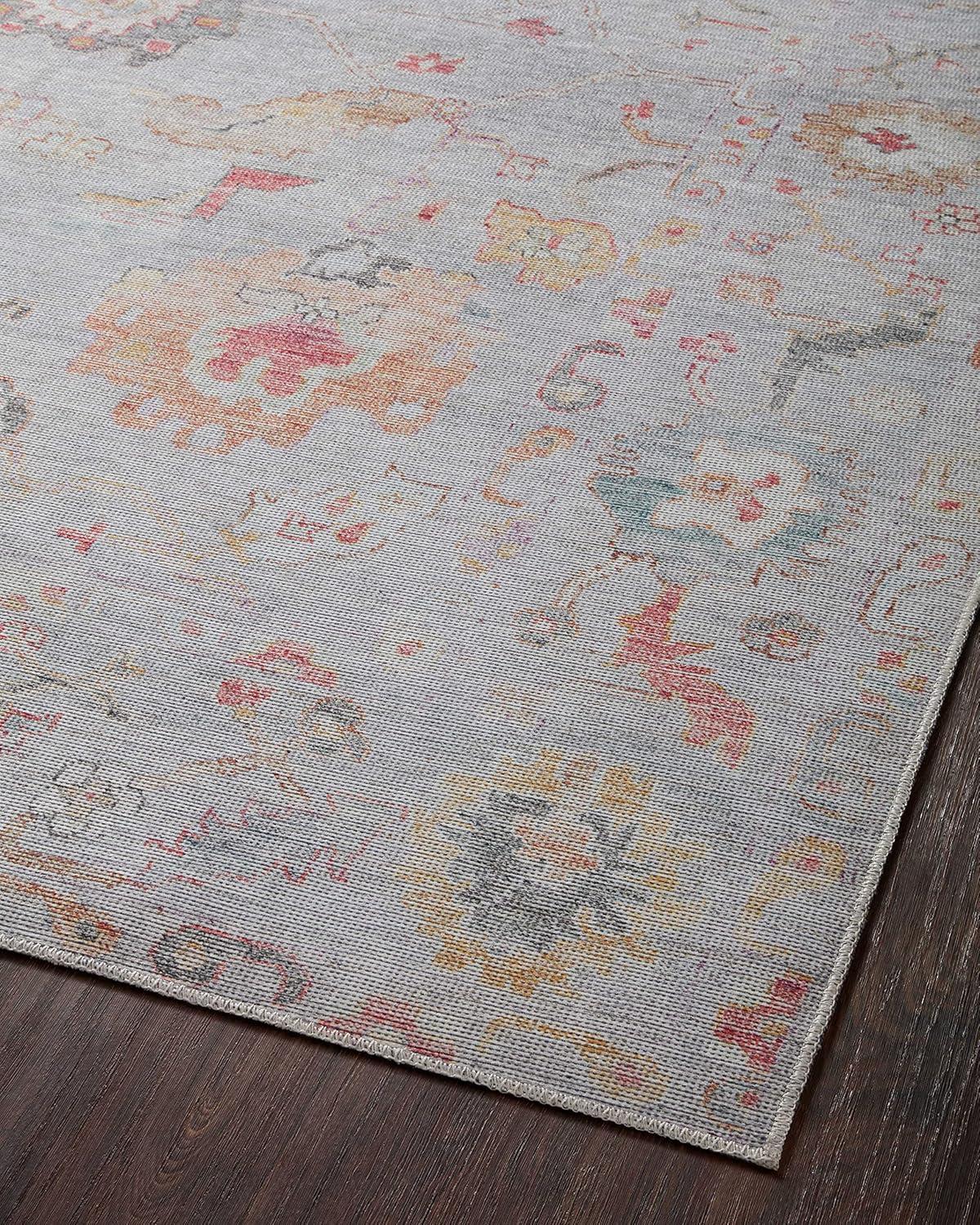 image:imageLoloi Elysium Collection ELY02 GraphiteMulti 76 x 96 Area RugSilver Multi