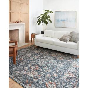 Loloi Cassandra Collection CSN-02 Charcoal/Gold 9′-3″ x 13′ Area Rug(Blue / Rust)