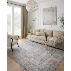 Loloi Elysium Collection ELY-02 Graphite/Multi 7′-6″ x 9′-6″ Area Rug(Graphite / Multi)