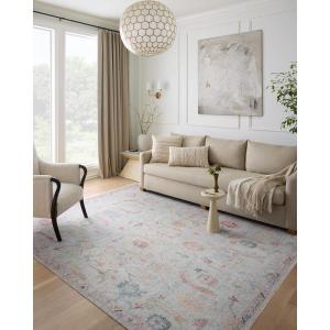 Loloi Elysium Collection ELY-02 Graphite/Multi 7′-6″ x 9′-6″ Area Rug(Pebble / Multi)