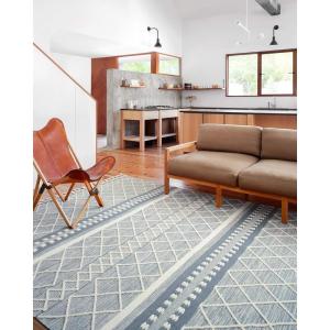 Loloi II Sawyer Collection SAW-01 Black 7′-6″ x 9′-6″ Area Rug(Teal)