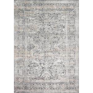 Loloi Lucia Collection LUC-01 Grey/Sunset 7′-9″ x 10′-6″ Area Rug(Steel / Ivory)