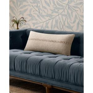 Loloi Chris Loves Julia Harvey Collection PCJ0018 Blue/Natural 22” x 22” Cover Only Pillow(Ivory)