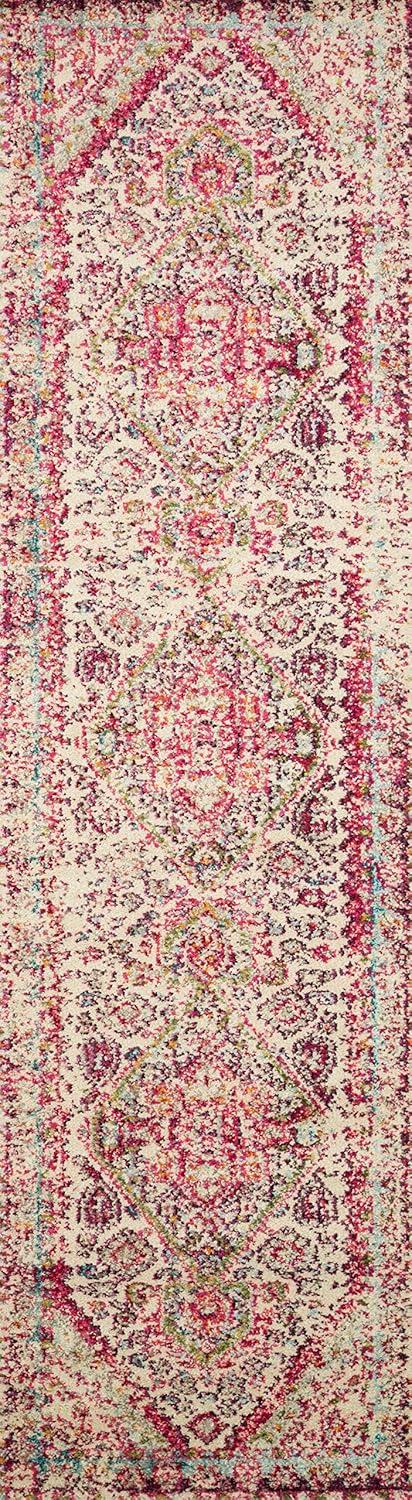 image:imageLoloi Nadia Collection NN02 IvoryPink 100 x 140 Area RugAqua Pink