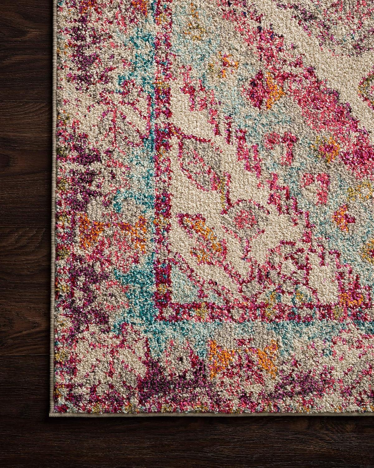 image:imageLoloi Nadia Collection NN02 IvoryPink 100 x 140 Area RugAqua Pink