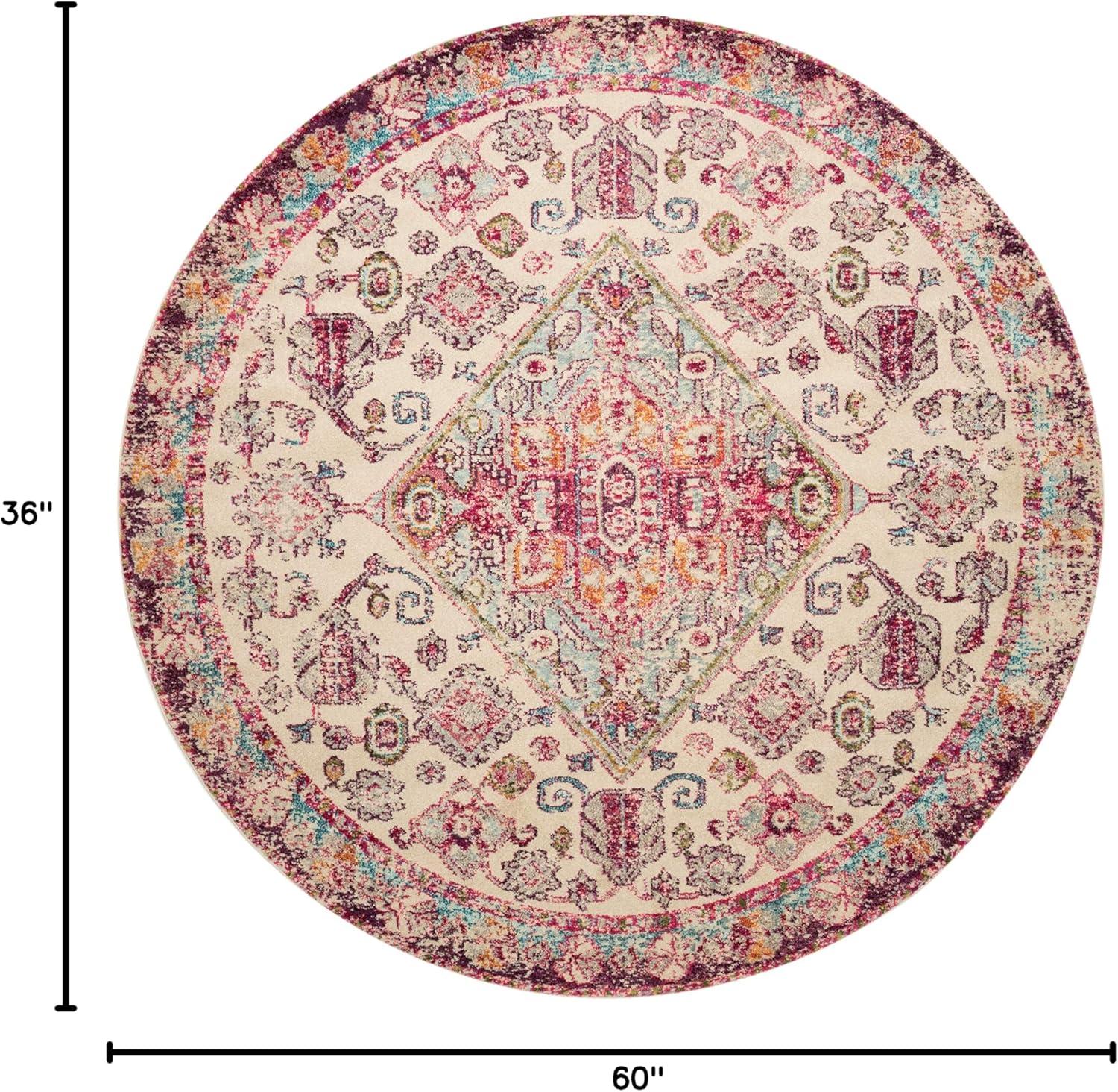 image:imageLoloi Nadia Collection NN02 IvoryPink 100 x 140 Area RugAqua Pink