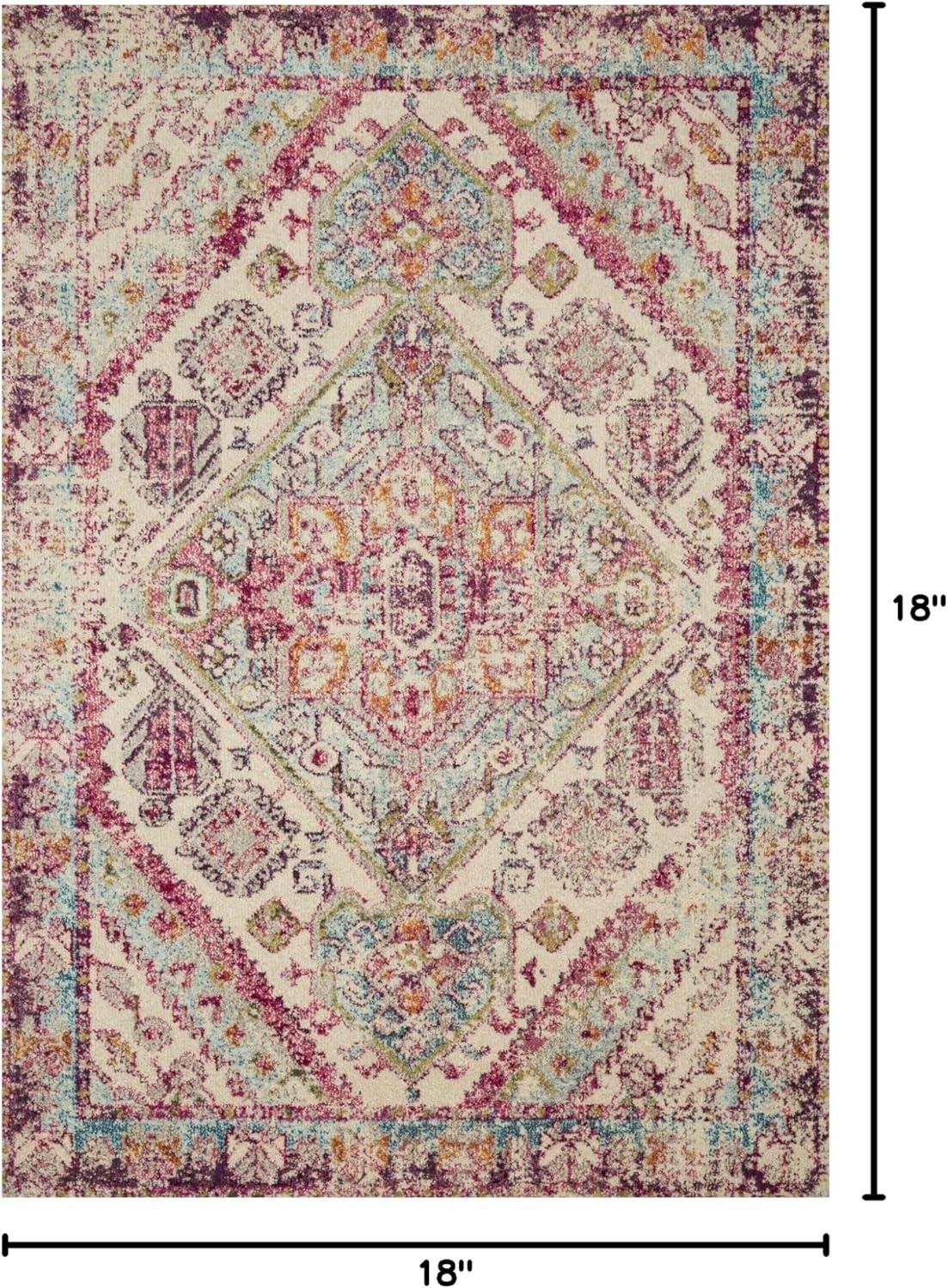 image:imageLoloi Nadia Collection NN02 IvoryPink 100 x 140 Area RugAqua Pink