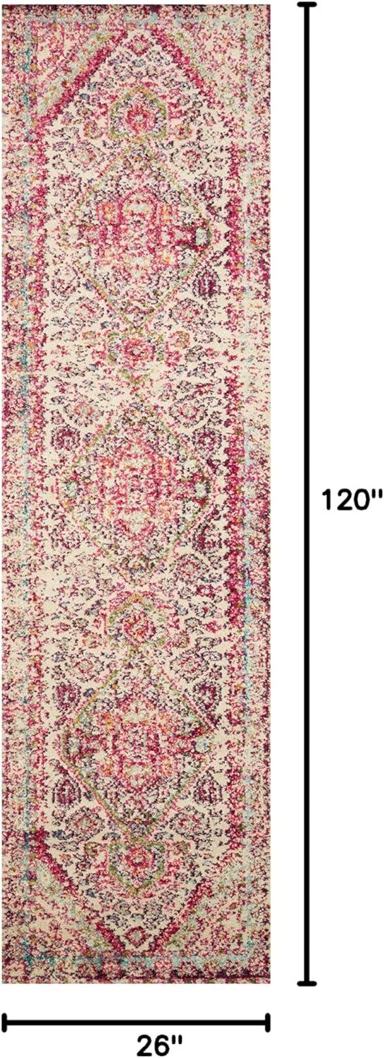 image:imageLoloi Nadia Collection NN02 IvoryPink 100 x 140 Area RugAqua Pink