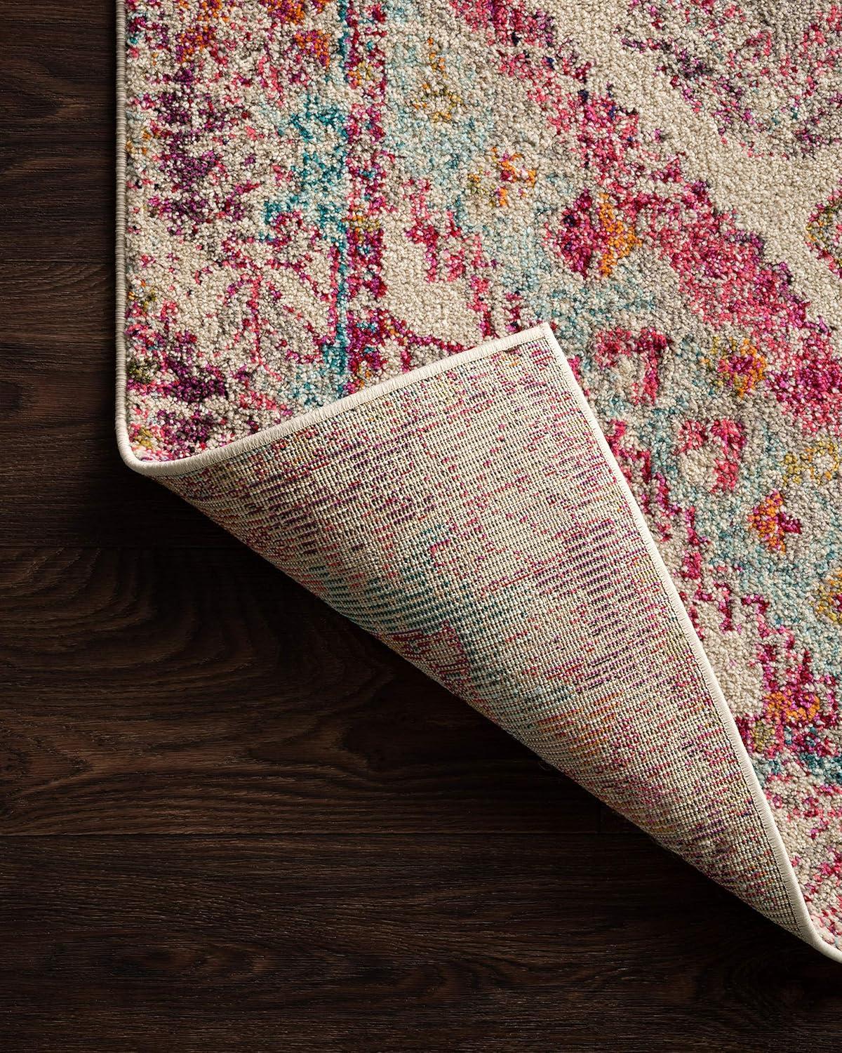 image:imageLoloi Nadia Collection NN02 IvoryPink 100 x 140 Area RugAqua Pink