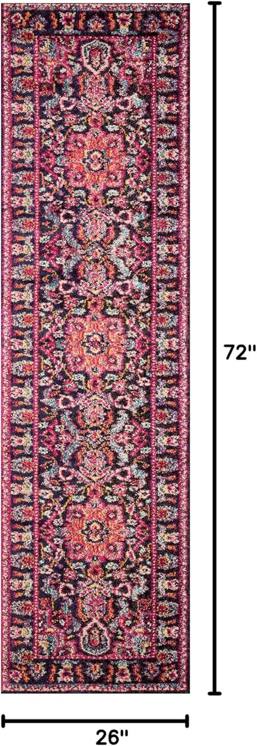 image:imageLoloi Nadia Collection NN02 IvoryPink 100 x 140 Area RugMidnight Pink