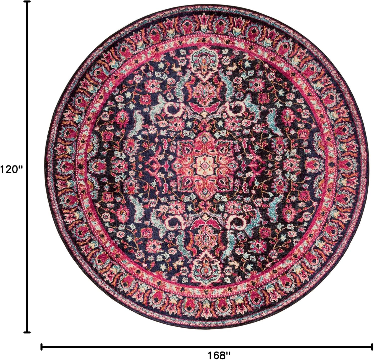 image:imageLoloi Nadia Collection NN02 IvoryPink 100 x 140 Area RugMidnight Pink