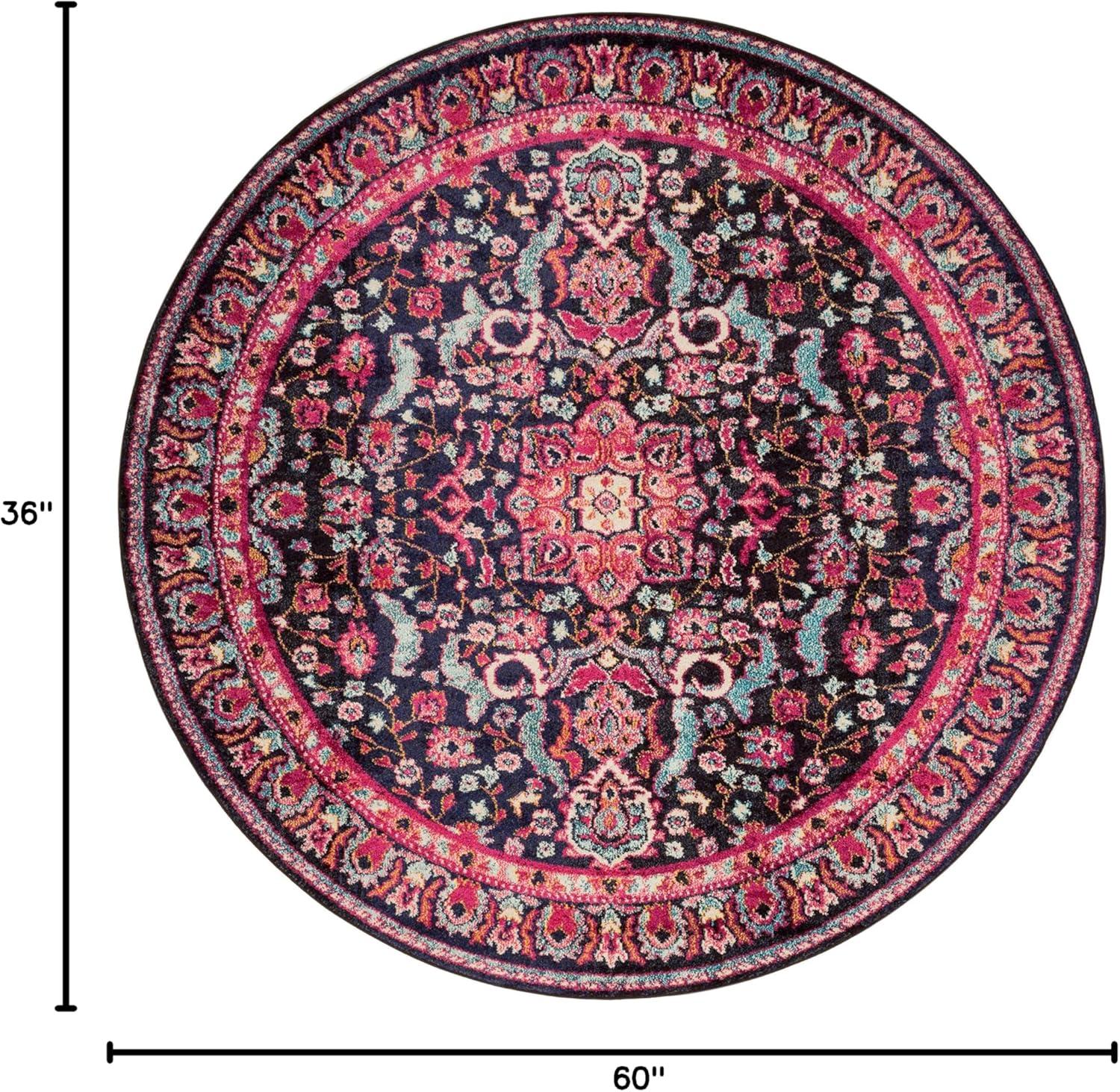 image:imageLoloi Nadia Collection NN02 IvoryPink 100 x 140 Area RugMidnight Pink