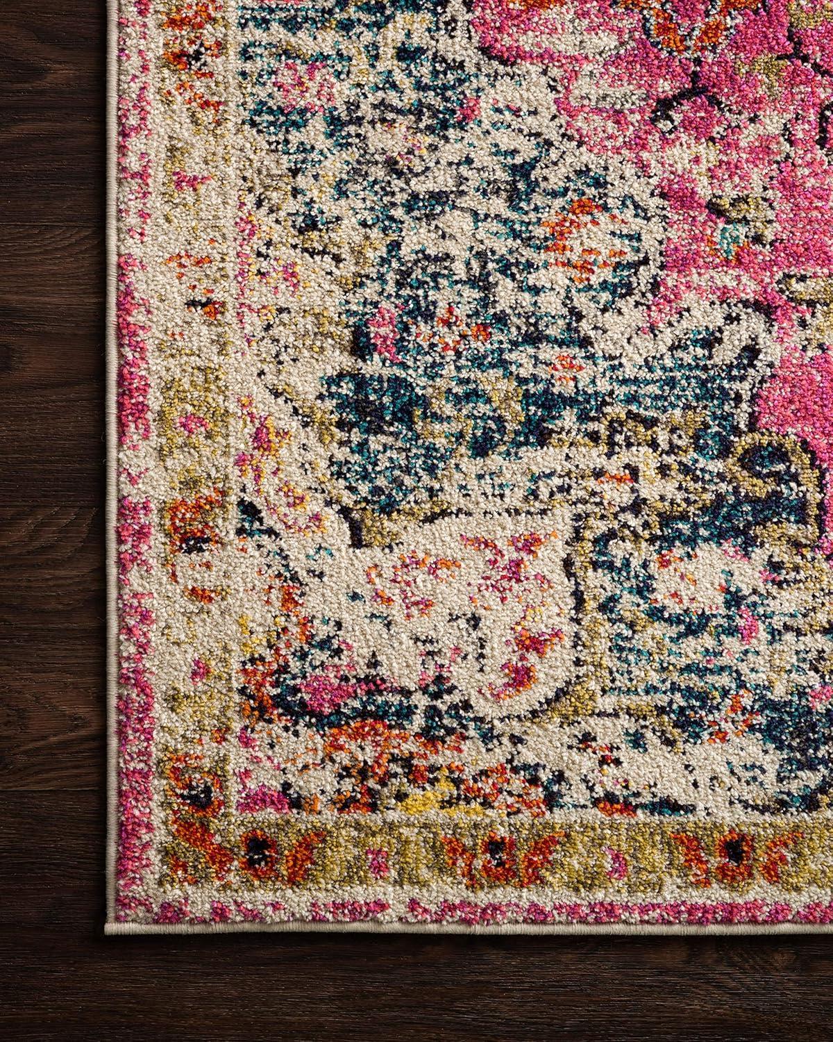 image:imageLoloi Nadia Collection NN02 IvoryPink 100 x 140 Area RugPink Midnight