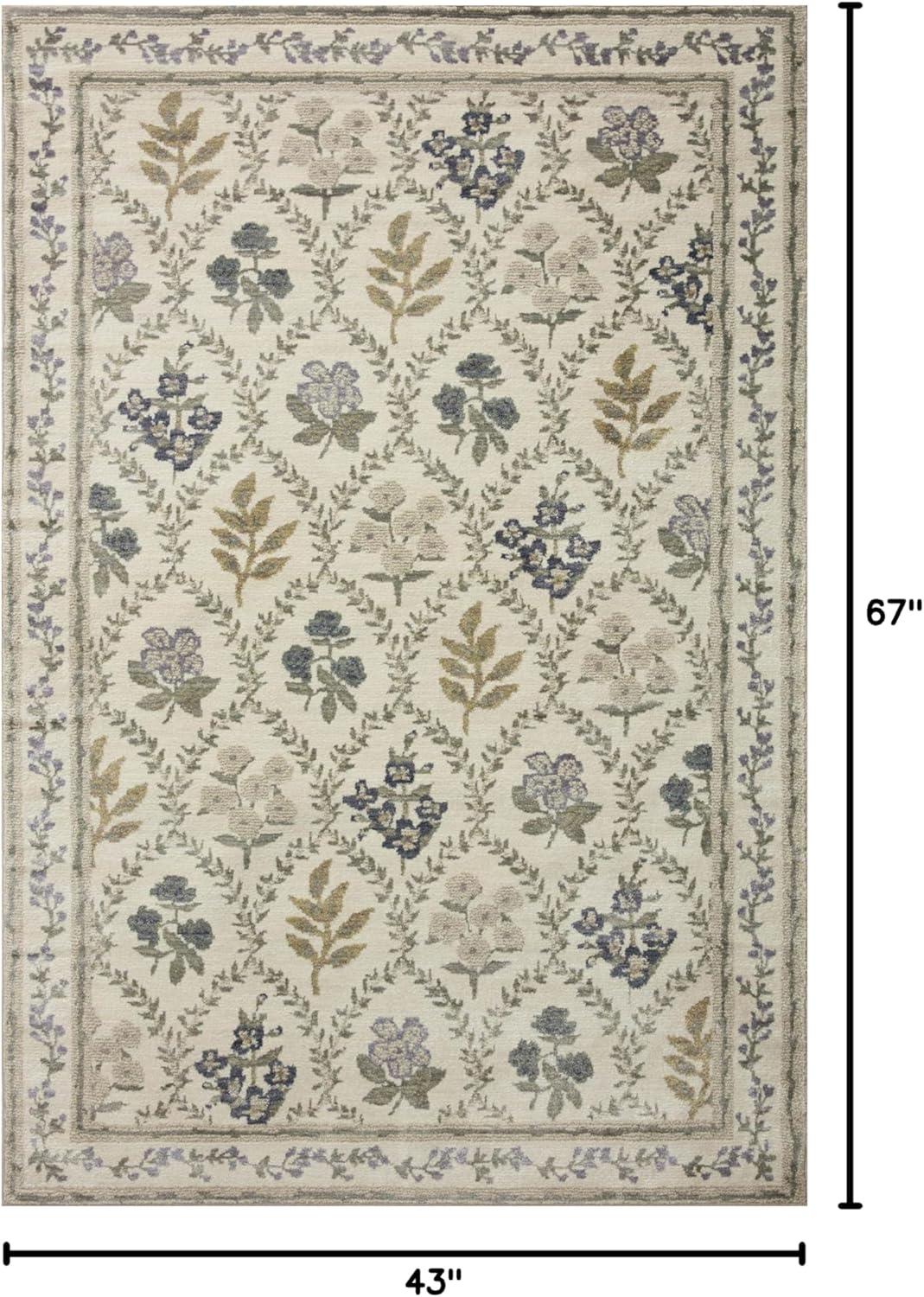 image:imageLoloi Rifle Paper Co Fiore SlateSage 27 x 4 Accent RugIvory