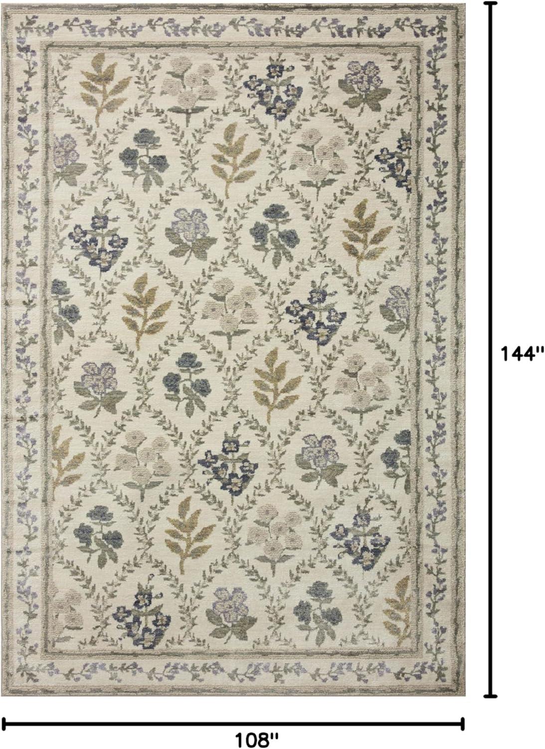 image:imageLoloi Rifle Paper Co Fiore SlateSage 27 x 4 Accent RugIvory
