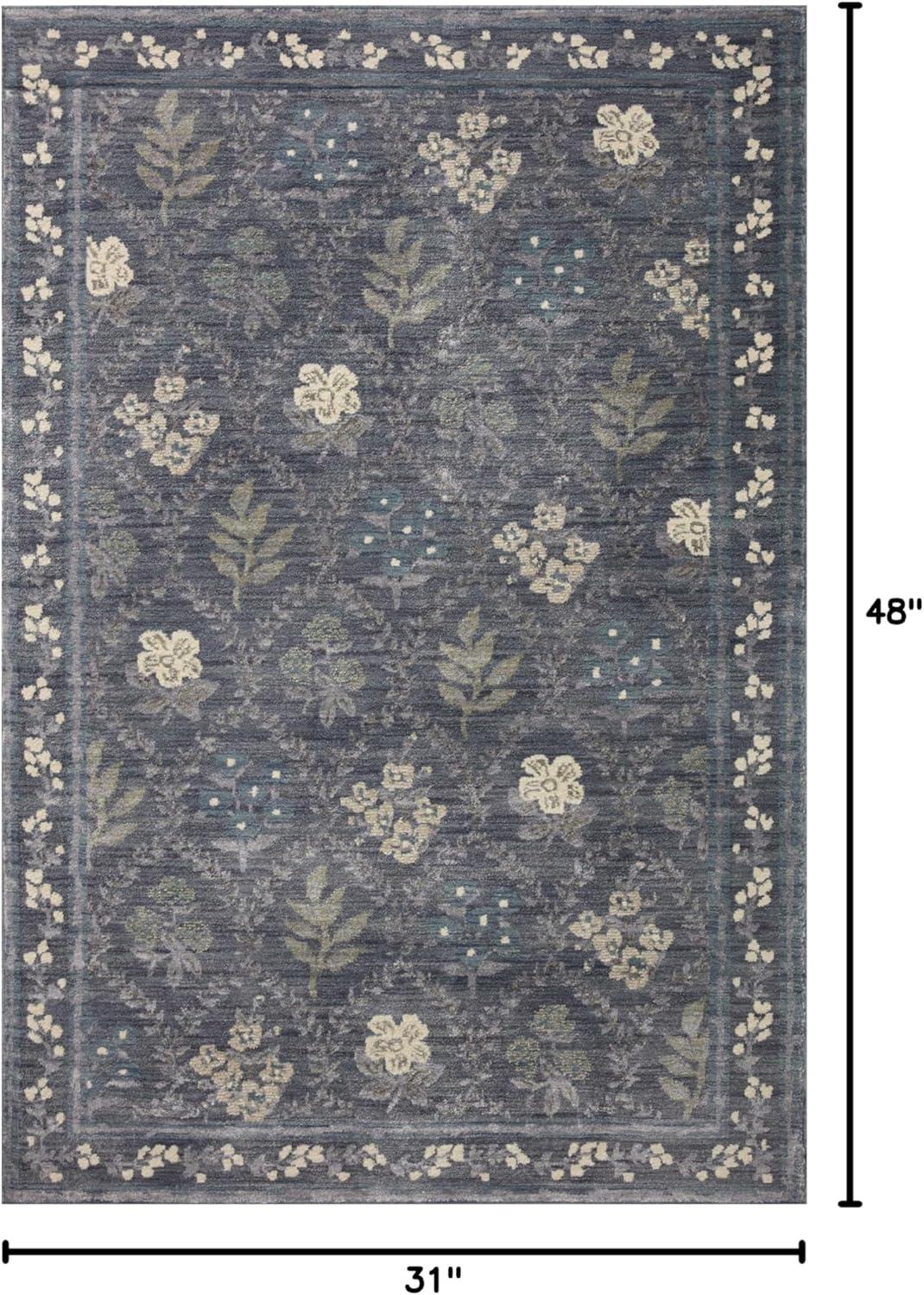 image:imageLoloi Rifle Paper Co Fiore SlateSage 27 x 4 Accent RugNavy