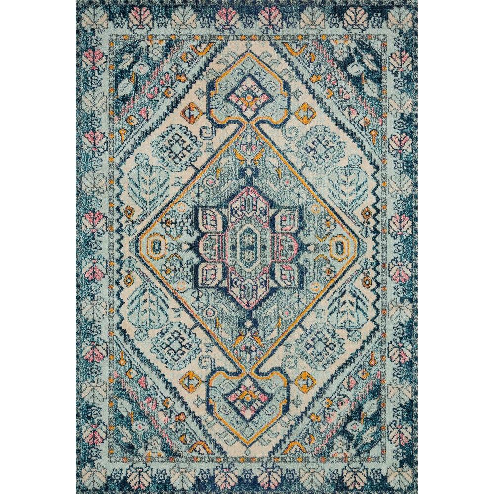 image:imageLoloi Nadia Collection NN02 IvoryPink 100 x 140 Area RugAqua  Navy