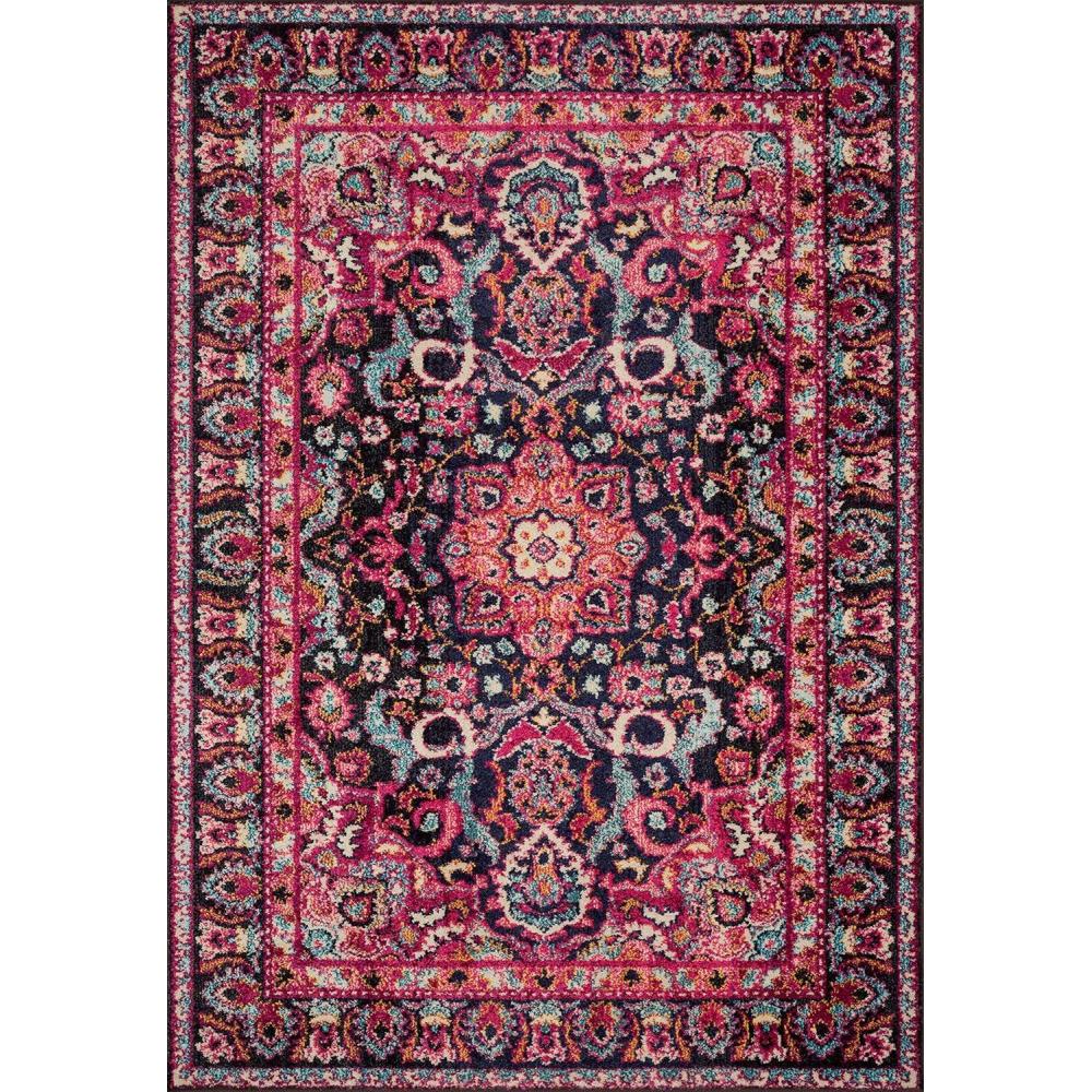 image:imageLoloi Nadia Collection NN02 IvoryPink 100 x 140 Area RugMidnight  Pink