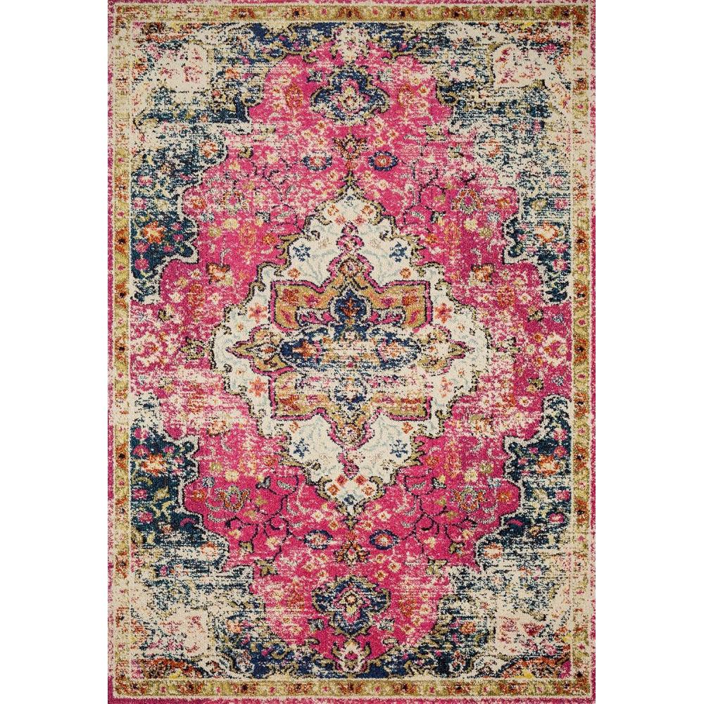 image:imageLoloi Nadia Collection NN02 IvoryPink 100 x 140 Area RugPink  Midnight