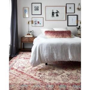 Loloi Nadia Collection NN-02 Ivory/Pink 10′-0″ x 14′-0″ Area Rug(Aqua / Pink)