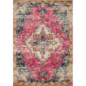 Loloi Nadia Collection NN-02 Ivory/Pink 10′-0″ x 14′-0″ Area Rug(Pink / Midnight)