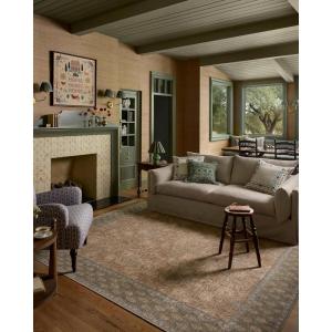 Loloi Rifle Paper Co. Edinburgh Collection EDN-01 Sand/Green 5′-0″ x 7′-6″ Area Rug