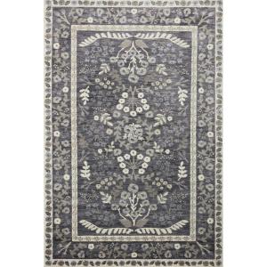 Loloi Rifle Paper Co Fiore Slate/Sage 2′-7″ x 4′ Accent Rug(Charcoal / White)